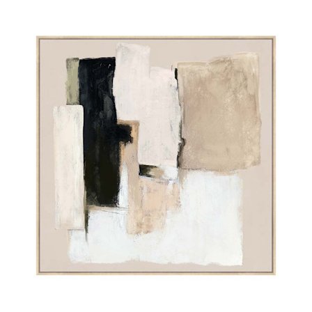 Canvas-taulu – 100x100cm, beige/musta, puukehys