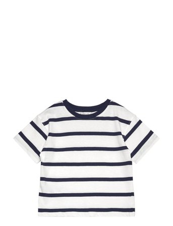 Striped Cotton T-Shirt White Mango