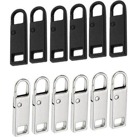 Lynlås Reparations Træk, 12 stk Metal Lynlås Træk, Aftagelig Metal Lynlås Træk, Udskiftning Lynlås Træk, til Håndtaske, Tøj, Jeans, Kufferter