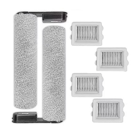 Original 2x Hovedbørste Rulle 4x Filter Antibakteriell Rullebørste for Roborock Flexi Lite Gulvvasker
