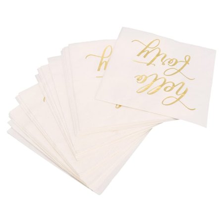 80 st Guldfolie Skål för 40 år Engångs pappersservetter Hej 40 Födelsedagsservetter