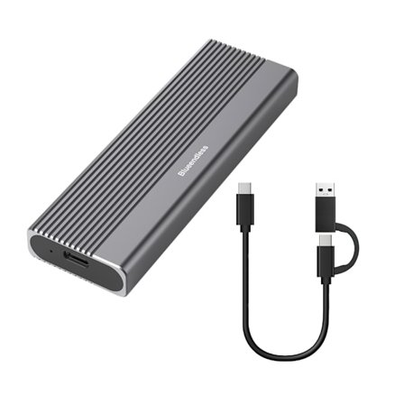 NVME NGFF SSD-kabinett Mobilt Hårddisk Aluminiumlegering Inneslutningsbox USB3.1 10Gbps DualProtocol för Dator