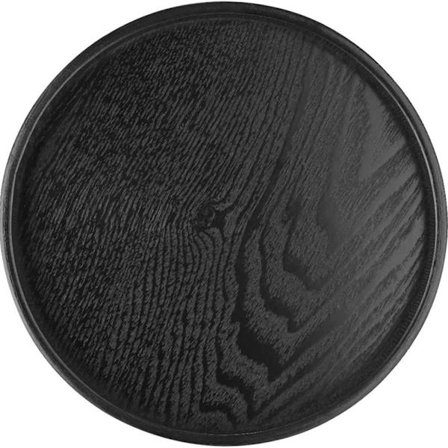 Musta pyöreä puinen lautanen ruokalautanen 33cm