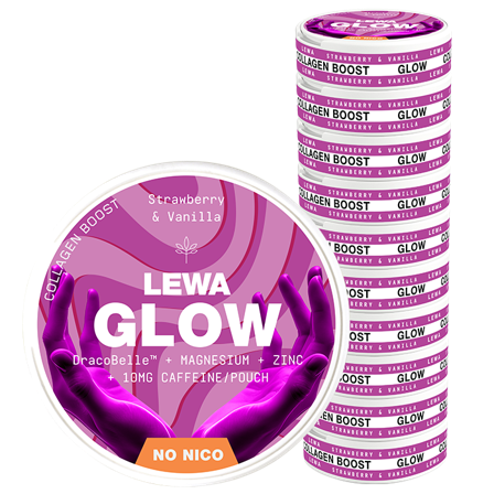 Vitaminer LEWA Of Sweden 10 x LEWA Functional NoNico GLOW Strawberry/Vanilla - Bodyman.dk