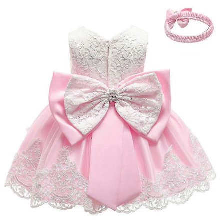 Barnekjole med sløyfe, tyllskjørt, festkjole, bryllup, prinsesse, dåp – spesiell gave