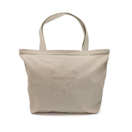 Ruime beige baby luiertas met vakken en rits voor je kinderwagen