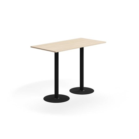 Bar table ALVA, 1400x700x1000 mm, floor fixed, high pressure laminate, black/birch