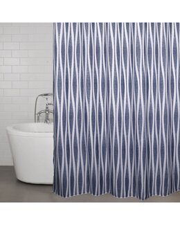 Badeforhæng Wave + 12 ophængningsringe Marine