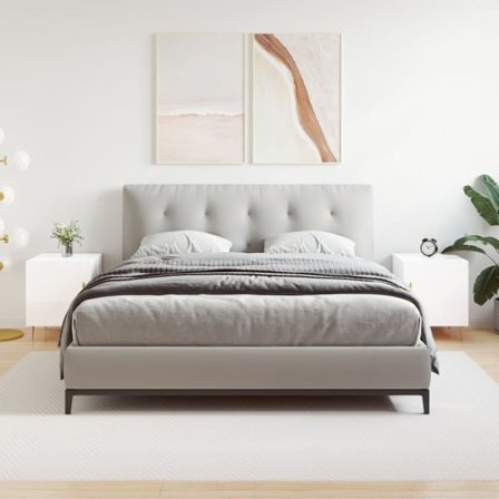 vidaXL Sängbord 2 st vit högglans 40x40x50 cm konstruerat trä