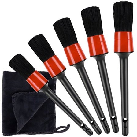 5 Runda Detaljborstar plus Trasa - Bilrengöring