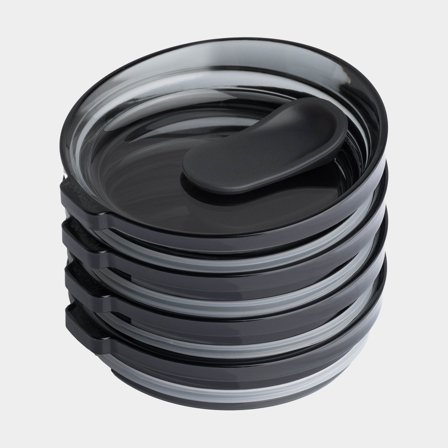 Lock till kaffekopp HuskeeRenew Stopper Lid Smoke, återvunnen tritan, grå, 4-pack