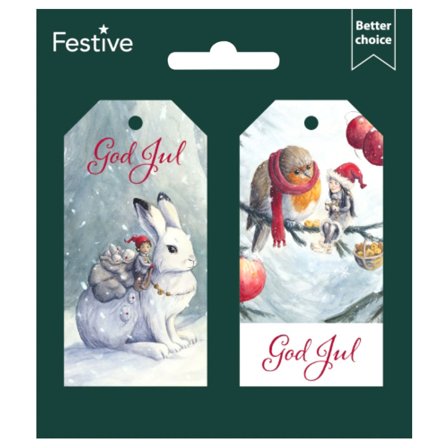 Jouluiset Lahjaetiketit Metsän Pikku Tonttu