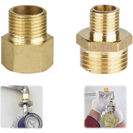 Gas Adapter Gas Slange Adapter Gas Cyr Tilslutningsadapter Gas Adapter 1/2 Til 1/4, 3/4 Tilslutningskobling Kompatibel med S, Campingkøkken