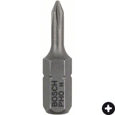 Bosch PH0 Bits 3-pakn. 25mm, Maskintilbehør & forbruk