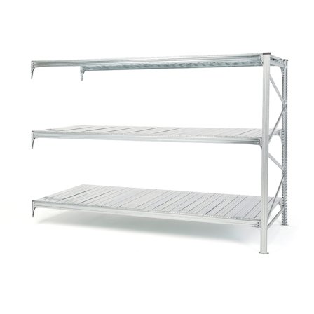 Universalreol, grunnseksjon, 2500x2776x1200 mm med 3 stk stålhyller