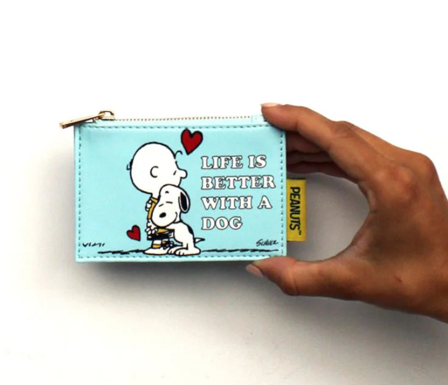 SNOOPY Lommebok Life-is-better-with-a-dog 12x8,5