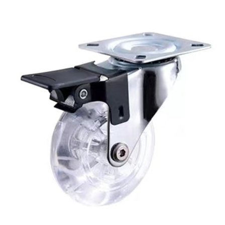 Sett med 4 møbelhjul (med brems), 360° svingbare hjul, sporløse hjul på sokkel