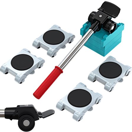 Möbellyft set - Hävarm + 4 rullar och brickor
