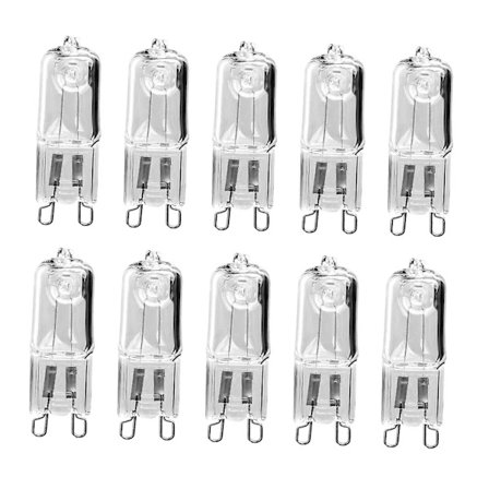 (Pow yeah!) 10 stk. 33W halogenpærer G9 lyskilder Holdbare 2-benet nem installation ovnpærer varm hvid til væglamper bordlampe 1,3cmx4,3cm