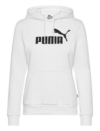 Ess Logo Hoodie Fl Hoodie Vit PUMA