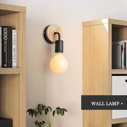 Dekorativ vägglampa nordisk sovrumsnattlampa E27 kreativ loft enkel