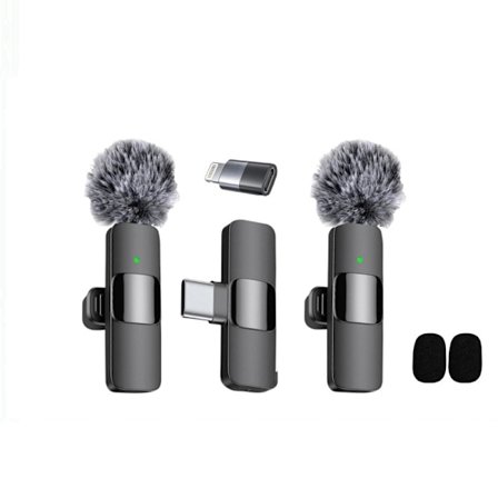 Trådløs Lavalier Mikrofon Audio Video Opptak Mini Mic For iPhone Android
