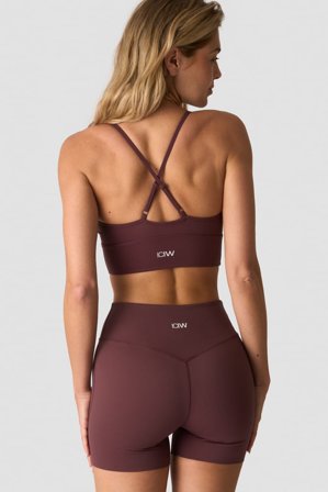 ICANIWILL - Nimble Adjustable Strappy Sports Bra Dull Berry Red - Dames - sportkleding van ICIW
