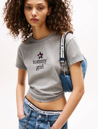 Tommy Jeans Tommy Girl Graphic T-Shirt - Grey - XL