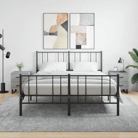 vidaXL Sängbord 2st grå sonoma 40x35x47,5 cm konstruerat trä