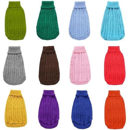 Hunde Kat Vintertøj Strikket Pet Tøj Til Kat Små Mellem Hunde Chihuahua Hiromi Puppy Pet Sweater Pure Dog Sweater Himmelblå XS