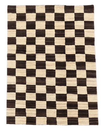 145X195 Alfombra Gabbeh Persia Fine Moderna Negro/Beige (Lana, Persia/Irán) Carpetvista