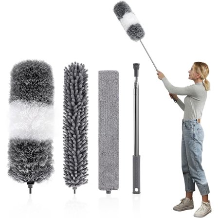 4-pack Mikrofiberfjäderdammsugare med lång förlängningsstång