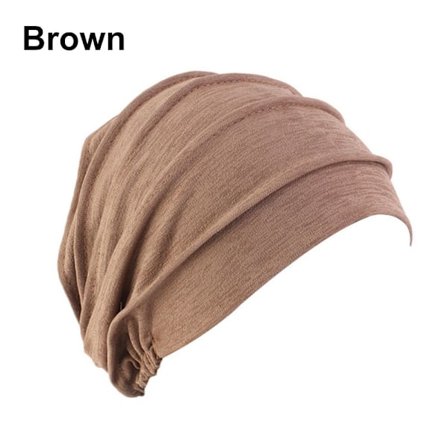 Kvinnor Elastisk Turban Beanie Mjuk bomullshuv Muslim Hijabs Head Wrap Chemo Hat