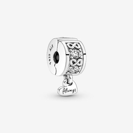 Pandora - Family Always Pavé Clip Charm - Sterlingsølv