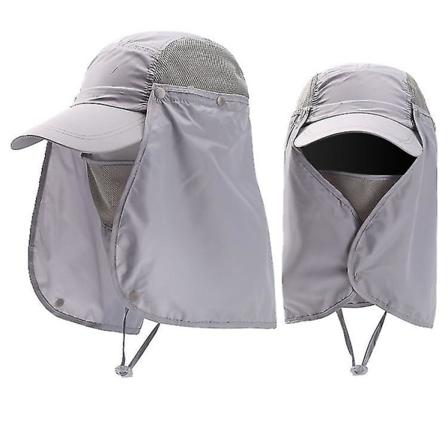 Mænd Kvinder Legionær Solhat Hals Hals Flap Dække UV Beskyttelse Light gray