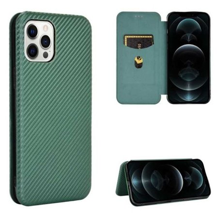 iPhone 12 Pro Max Flip Case -korttipaikka CarbonDreams Green