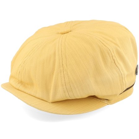MJM Hats - Gul flatcap Caps - Slub Cotton Yellow Flat Cap @ Hatstore
