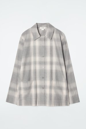 COS Femme Chemise De Pyjama À Carreaux En Flanelle in Gris