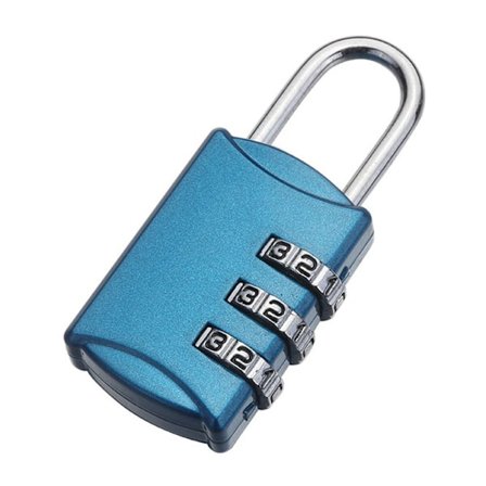 3-sifret tallpassord låsekombinasjon hengelås BLÅ