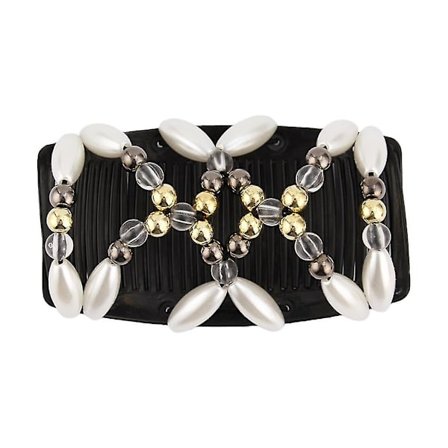 Naisten joustava hiusneula, venyvä taikakampa, käsintehty helmikampa