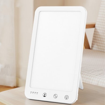 Ljusbehandlingslampa, UV-fri simulerat solljus, 3 färgtemperaturer, 5 ljusstyrkor