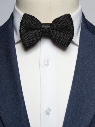 John Henric Men's Schwarze Strickfliege Size Pre-tied