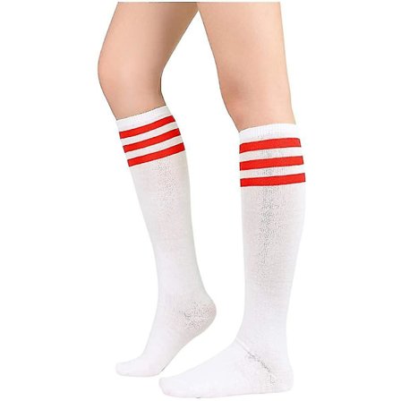 Knähöga strumpor för kvinnor, tunna ränder, tubsockor, höga strumpor för utomhusbruk