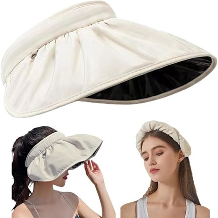 Hopfällbara solskydd/pannband 2 i 1 för kvinnor, UV-skyddande kepsar och hattar, solskydd med bred brätte för kvinnor.