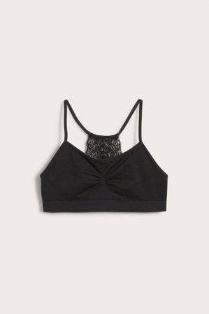 Kappahl | Bezszwowy top z koronką | Czarne