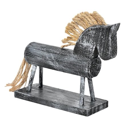 Europeisk Stil Trehest Modell Dyrefigur Håndverk Hjemmekontor Skrivebordsdekorasjon