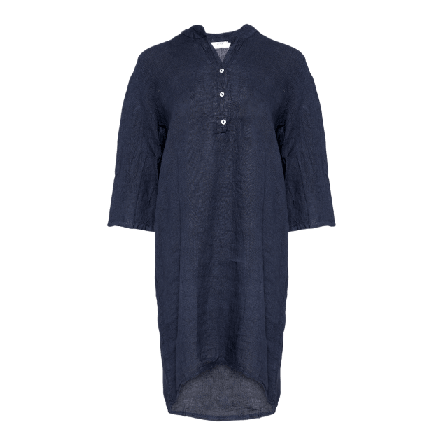 Tiffany 17690p, Shirt Dress With Pocket, Linen - Blue Navy Klänningar Dam Blå M/L