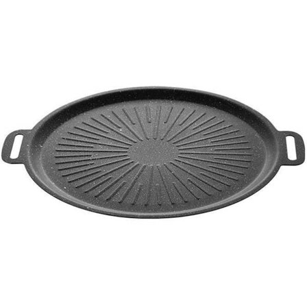 Leivinpelti - 29cm halkaisija - BBQ-pannu - BBQ-grilli - Ulkokäyttöön tarkoitettu paistinpannu/grilli/wok - Tarttumaton pinnoite - Kaksoiskahvat