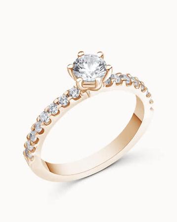 Sidestensring Filippa 0,30 Carat 18K Rose Gull - Forlovelsesringer & Vielsesringer hos Vanbruun