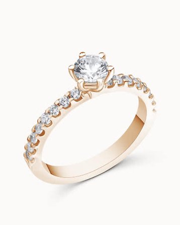 Sidestensring Filippa 0,30 Carat 18K Rose Gull - Forlovelsesringer & Vielsesringer hos Vanbruun